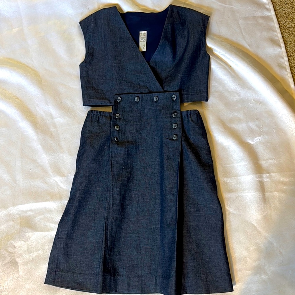 Girls Cibani Denim Sleeveless Cutout Dress